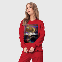 Костюм хлопковый женский Арт Soul, цвет: красный — фото 2