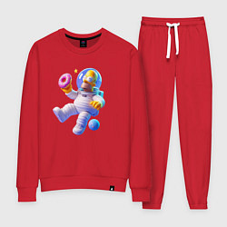 Костюм хлопковый женский Гомер Симпсон в открытом космосе, цвет: красный