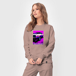 Костюм хлопковый женский Neon racer, цвет: пыльно-розовый — фото 2