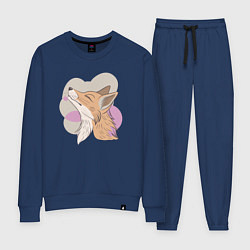 Костюм хлопковый женский Лиса с улыбающимся выражением морды, цвет: тёмно-синий