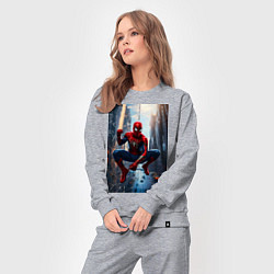 Костюм хлопковый женский Spider Man на страже справедливости, цвет: меланж — фото 2