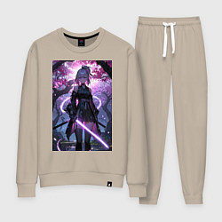 Женский костюм Девушка с катаной на фоне цветущей сакуры