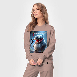 Костюм хлопковый женский Ventotoro - we are Venom meme, цвет: пыльно-розовый — фото 2