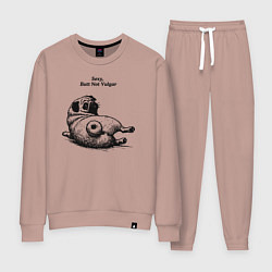 Костюм хлопковый женский Мопс Валентин, цвет: пыльно-розовый