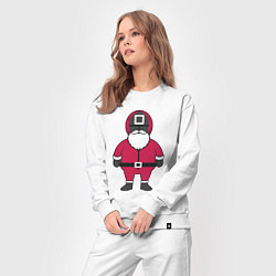 Костюм хлопковый женский Squid game Santa, цвет: белый — фото 2