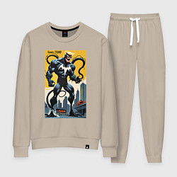 Костюм хлопковый женский Trump-Venom superhero - ai art fantasy, цвет: миндальный