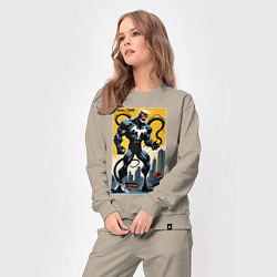 Костюм хлопковый женский Trump-Venom superhero - ai art fantasy, цвет: миндальный — фото 2