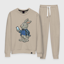Костюм хлопковый женский Деловой зайчик, цвет: миндальный