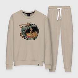 Костюм хлопковый женский Космическая лапша, цвет: миндальный