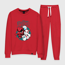 Костюм хлопковый женский Клинок рассекающий демонов Урокодаки, цвет: красный