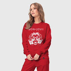 Костюм хлопковый женский Bon Jovi rock dog, цвет: красный — фото 2