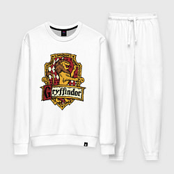 Костюм хлопковый женский Hogwarts - gryffindor logo, цвет: белый