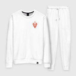 Костюм хлопковый женский Славянский символ руевит, цвет: белый