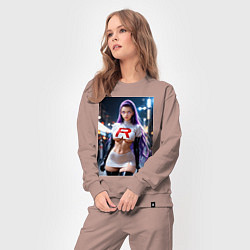 Костюм хлопковый женский Джесси Команда R Покемон, цвет: пыльно-розовый — фото 2