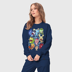 Костюм хлопковый женский Счастливые лесные друзья, цвет: тёмно-синий — фото 2