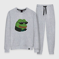 Костюм хлопковый женский Пепе крутой в очках, цвет: меланж