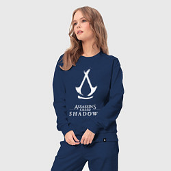 Костюм хлопковый женский Assassins creed - shadows white, цвет: тёмно-синий — фото 2