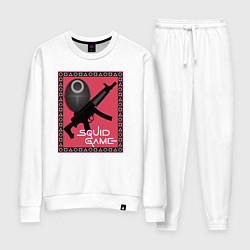 Костюм хлопковый женский Squid game gun and mask, цвет: белый