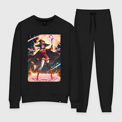 Женский костюм Мегумин колдует взрывную магию