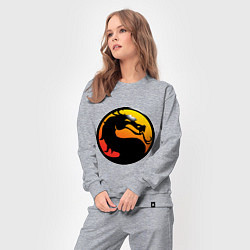 Костюм хлопковый женский Mortal kombat logo, цвет: меланж — фото 2