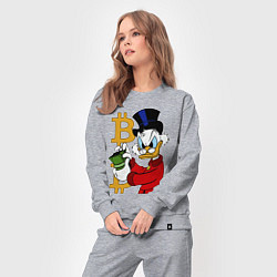 Костюм хлопковый женский Duck tales - Scrooge bitcoin, цвет: меланж — фото 2