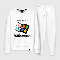 Костюм хлопковый женский Предназначен для windows 95, цвет: белый