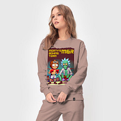 Костюм хлопковый женский Mortys boxing team - ai art fantasy, цвет: пыльно-розовый — фото 2