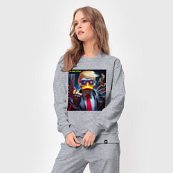 Костюм хлопковый женский Donald Trump is the duck of peace - joke, цвет: меланж — фото 2