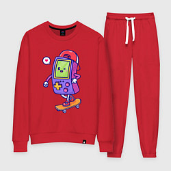 Костюм хлопковый женский Tetris skater, цвет: красный