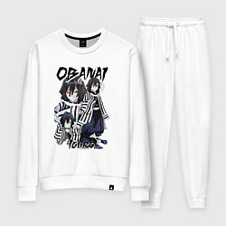 Костюм хлопковый женский Клинок рассекающий демонов Obanai Iguro, цвет: белый