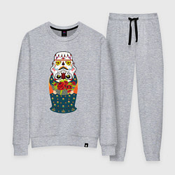 Костюм хлопковый женский Матрешка в расписном шлеме имперского штурмовика, цвет: меланж