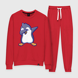 Костюм хлопковый женский Dab penguin, цвет: красный