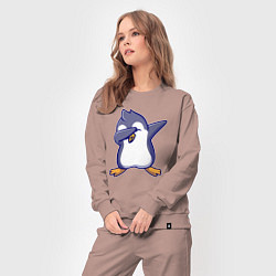 Костюм хлопковый женский Dab penguin, цвет: пыльно-розовый — фото 2