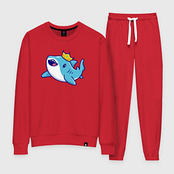 Костюм хлопковый женский Королевская акула, цвет: красный