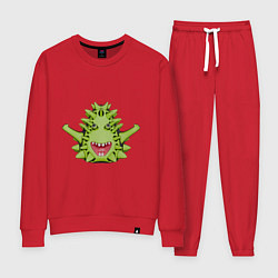 Женский костюм Cartoon monster with spikes green