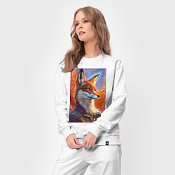 Костюм хлопковый женский Fox fashionista - ai art fantasy, цвет: белый — фото 2