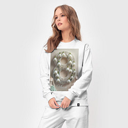 Костюм хлопковый женский Ландыши девушкам на 8 марта, цвет: белый — фото 2