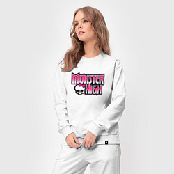 Костюм хлопковый женский Monster High надпись, цвет: белый — фото 2