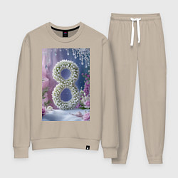 Женский костюм Ландыши к 8 марта на снегу