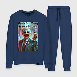 Костюм хлопковый женский Donald Duck Trump and James Duck Vance, цвет: тёмно-синий