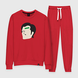 Костюм хлопковый женский Марк Разделение, цвет: красный