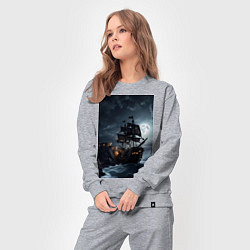 Костюм хлопковый женский Пиратский корабль в шторм, цвет: меланж — фото 2