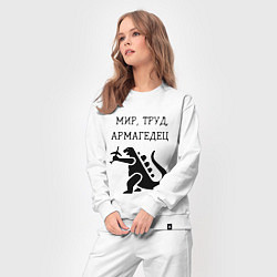 Костюм хлопковый женский Мир труд армагедец годзилла, цвет: белый — фото 2