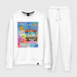 Женский костюм Принт в стиле Баския с машинами