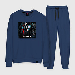 Костюм хлопковый женский Крик с телефоном, цвет: тёмно-синий