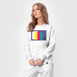 Костюм хлопковый женский Ретро телевизор, цвет: белый — фото 2