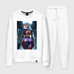 Женский костюм Девушка с оружием в киберпанк стиле