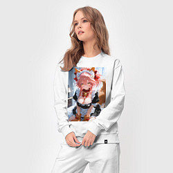 Костюм хлопковый женский Фейт Тамамо в костюме горничной, цвет: белый — фото 2