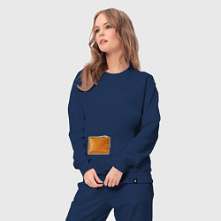 Костюм хлопковый женский Кошелек с деньгами, цвет: тёмно-синий — фото 2
