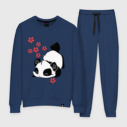 Костюм хлопковый женский Цветочная панда, цвет: тёмно-синий